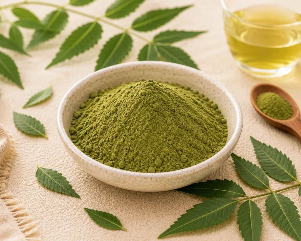 Premium neem leaf powder sourced from tribal farming communities